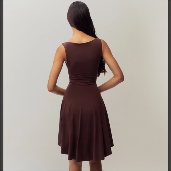 Danielle Guizio sz S Daye Mini Dress Stretch in Chocolate Brown - Picture 4 of 11